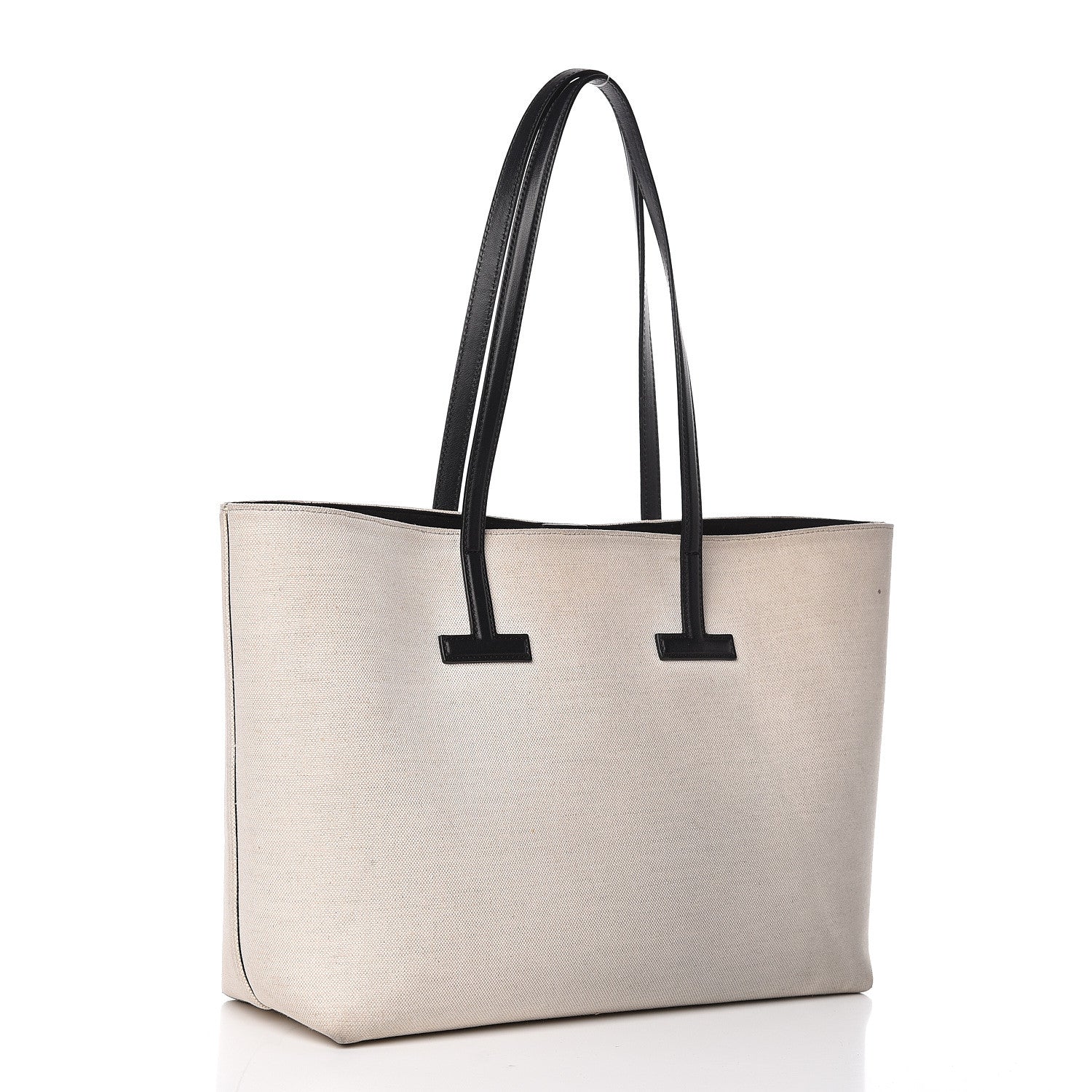 Tom Ford Canvas Calfskin T Tote Beige 3 of 17