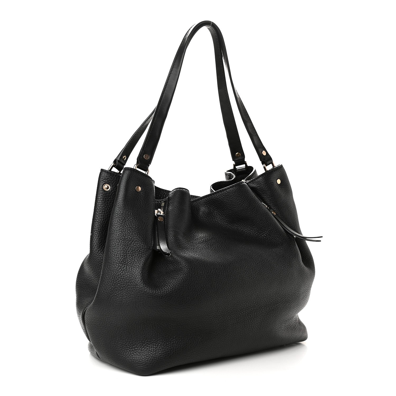 Burberry Grainy Calfskin House Check Medium Maidstone Black 3 of 14