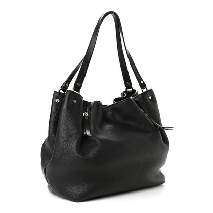 Burberry Grainy Calfskin House Check Medium Maidstone Black 3 of 14