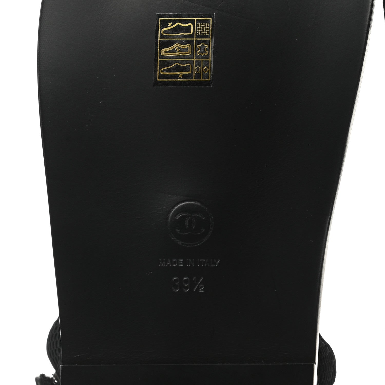 Chanel Fabric Velcro Dad Sandals 39.5 Black 6 of 9