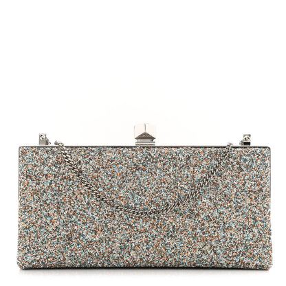 Jimmy Choo Coarse Glitter Celeste Clutch Silver Multicolor 1 of 8