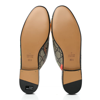 Gucci GG Supreme Monogram Tian Womens Princetown Slippers 35.5 Beige Ebony Multicolor 5 of 9