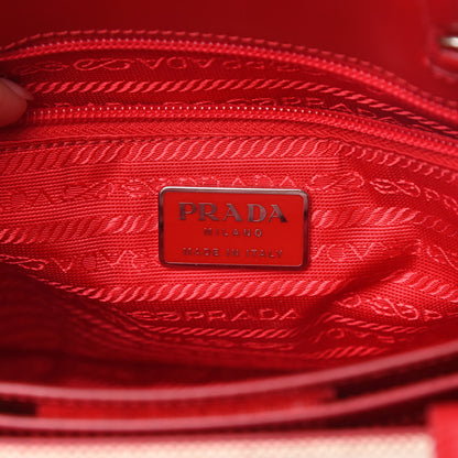 Prada Canapa Vitello Tote Naturale Rose 6 of 14