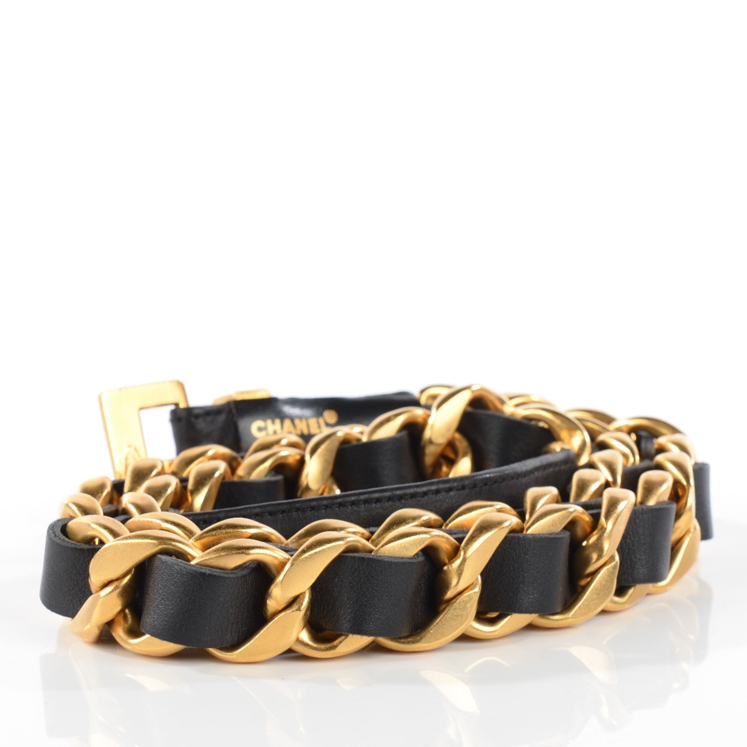 Chanel Lambskin Chain CC Belt 75 30 Black Gold 3 of 8