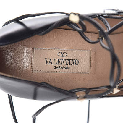 Valentino Garavani Nappa Rockstud Gladiator Lace Up Pumps 37 Black 8 of 11