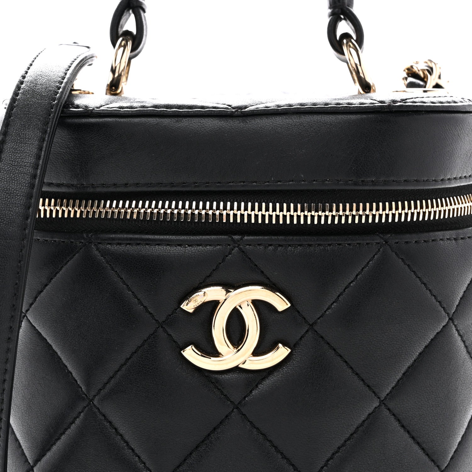 Chanel Lambskin Quilted Trendy Vanity Case Black 8 of 14