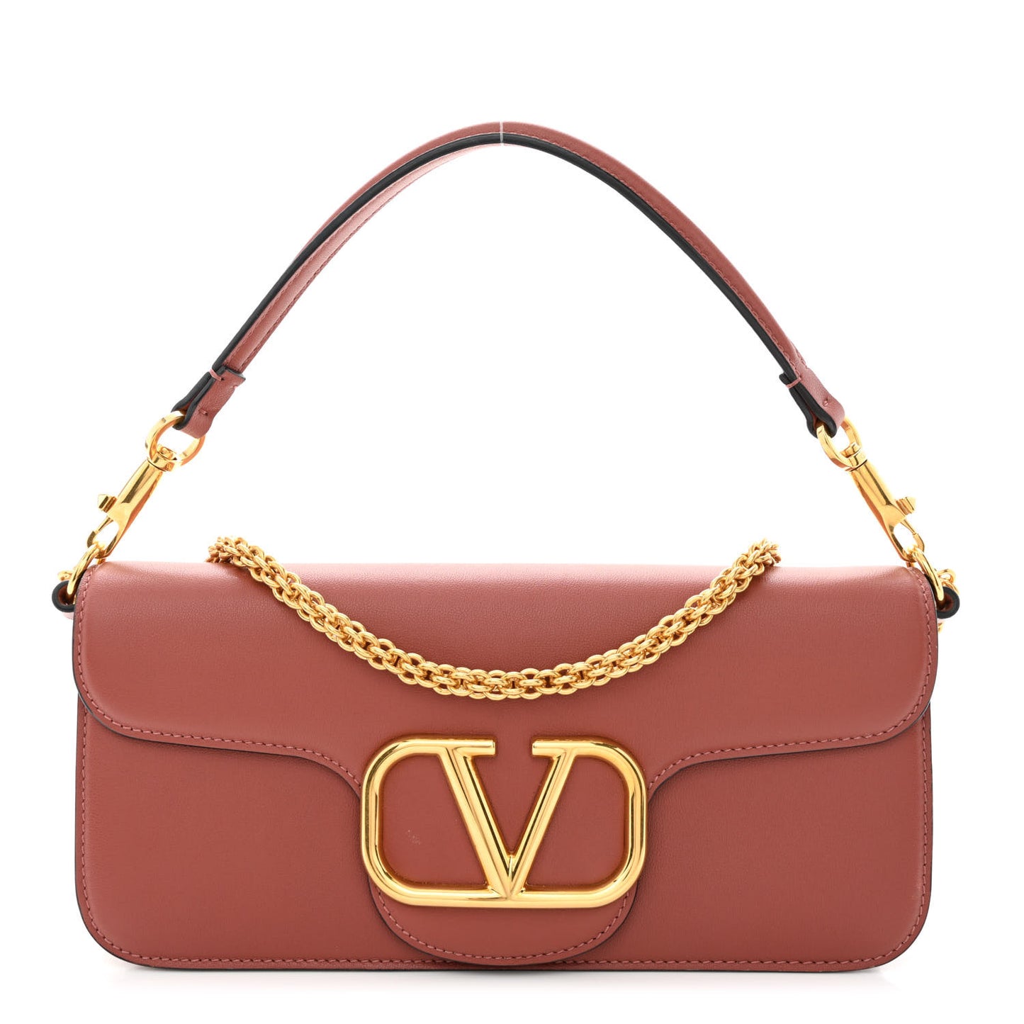 Calfskin Vlogo Loco Shoulder Bag Gingerbread