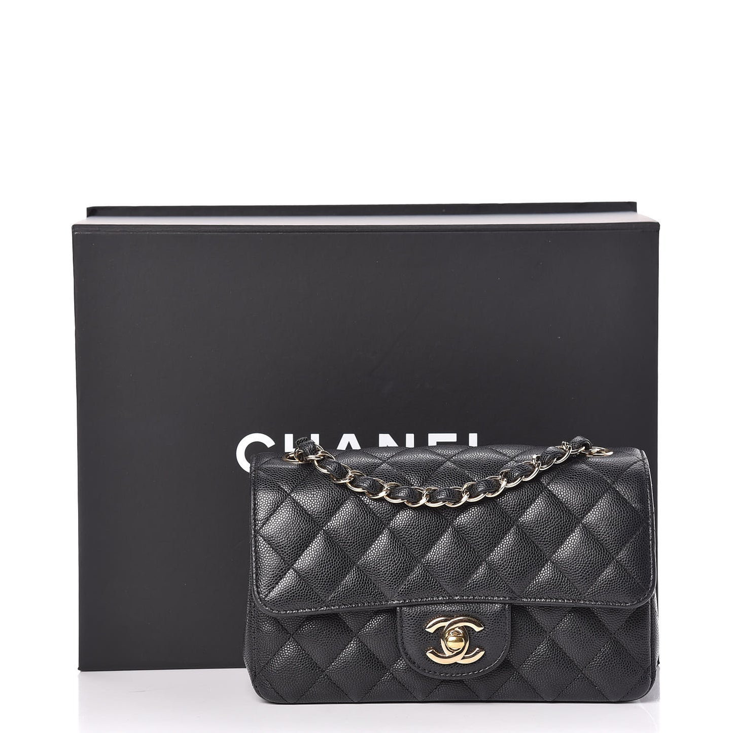 Caviar Quilted Mini Rectangular Flap Black
