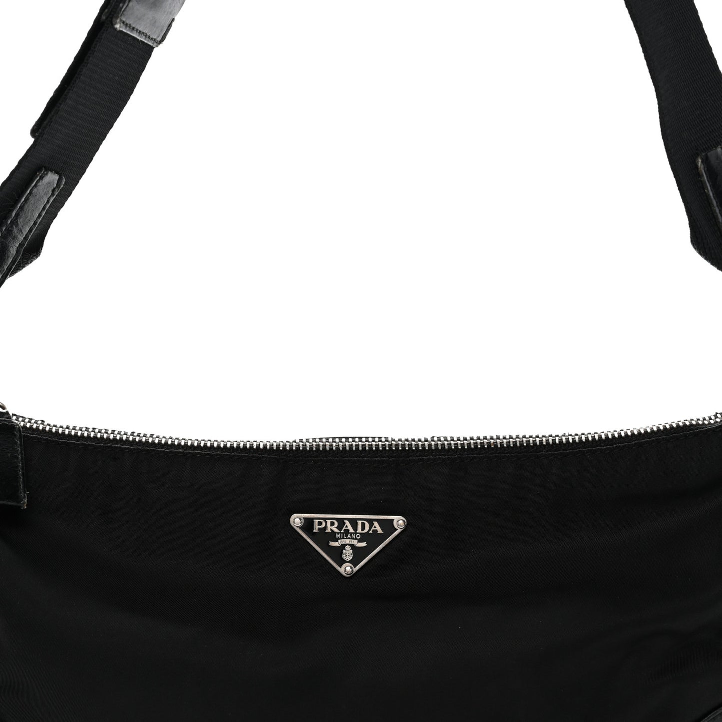 Tessuto Light Nylon Soft Calf Shoulder Bag Black