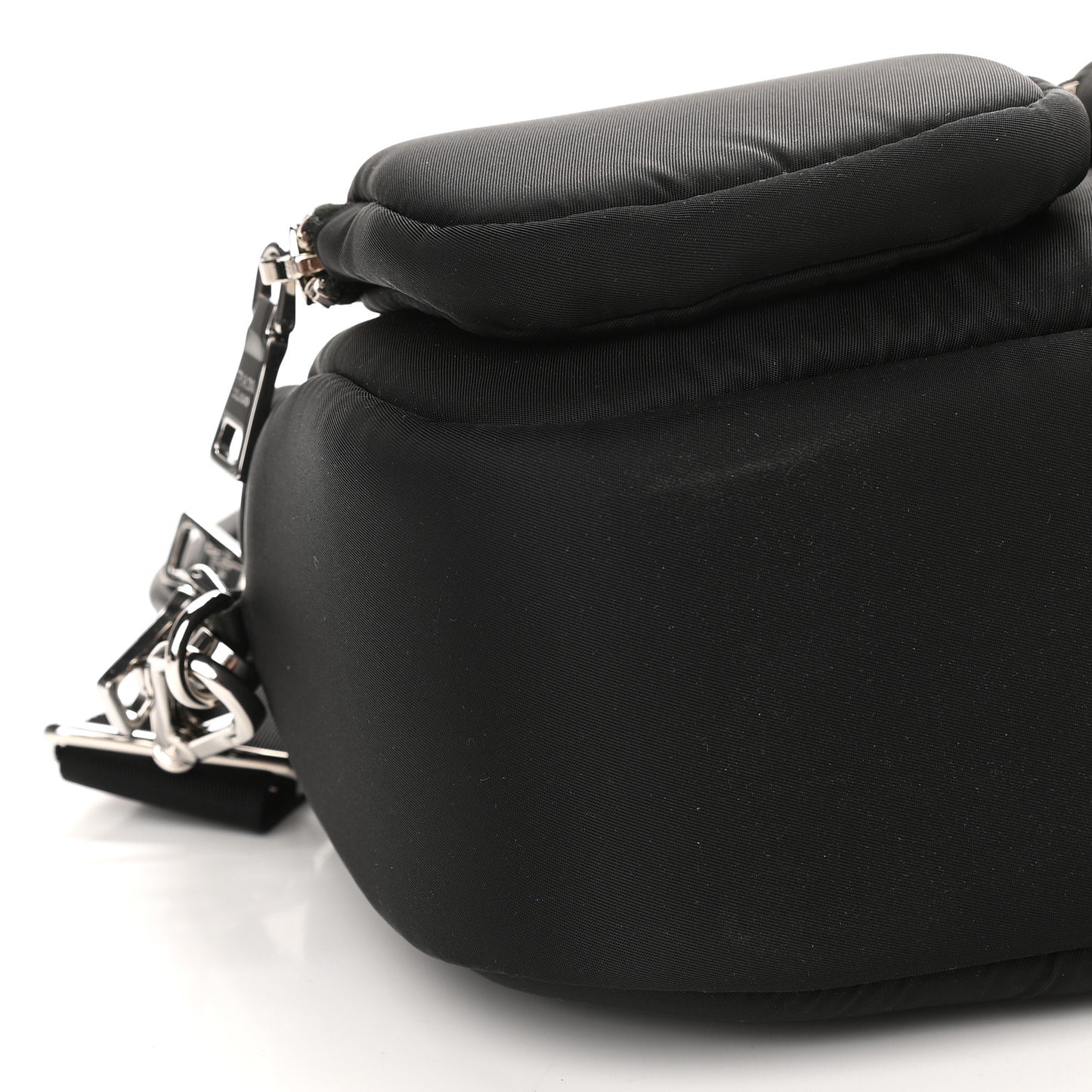 Tessuto Nylon Pocket Cargo Shoulder Bag Black White