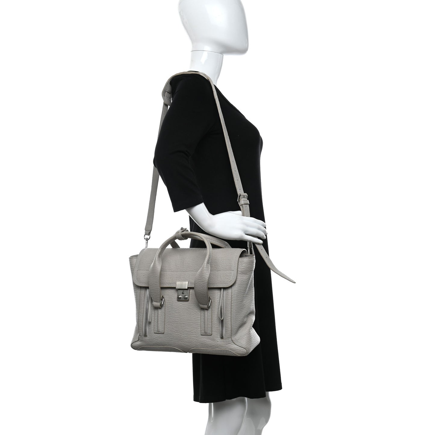 Textured Calfskin Medium Pashli Satchel Feather