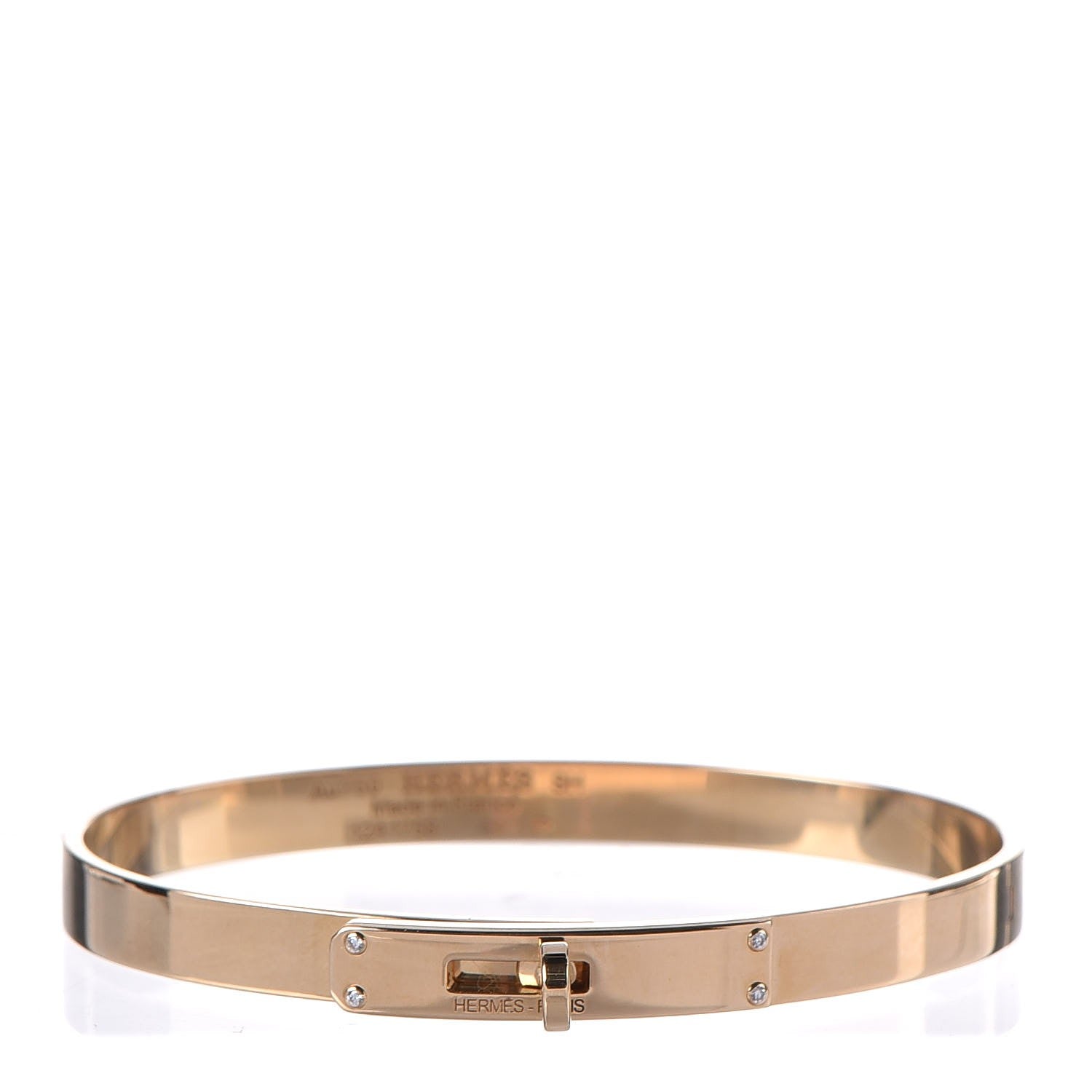 Hermes 18K Yellow Gold Diamond PM Kelly Bracelet SH 1 of 4