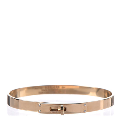 Hermes 18K Yellow Gold Diamond PM Kelly Bracelet SH 1 of 4