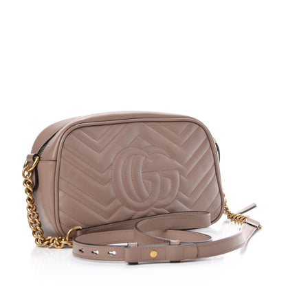 Gucci Calfskin Matelasse Small GG Marmont Chain Shoulder Bag Porcelain Rose 3 of 11