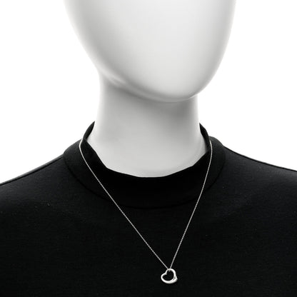 Tiffany Sterling Silver 16mm Elsa Peretti Open Heart Pendant Necklace 2 of 5