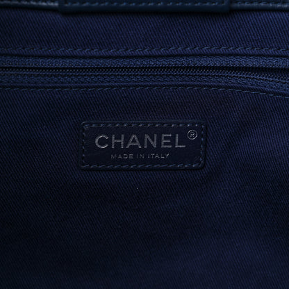 Chanel Denim Quilted Large Coco Handle Shopping Tote Blue 7 of 12