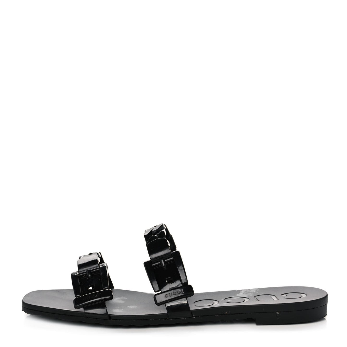Rubber Womens Slide Sandals 38 Black