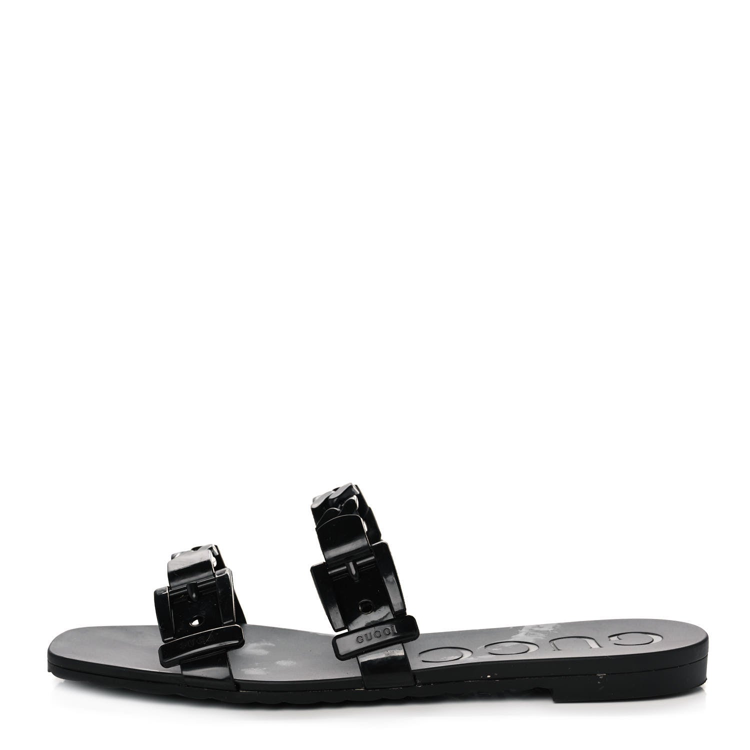 Gucci Rubber Womens Slide Sandals 38 Black 1 of 9