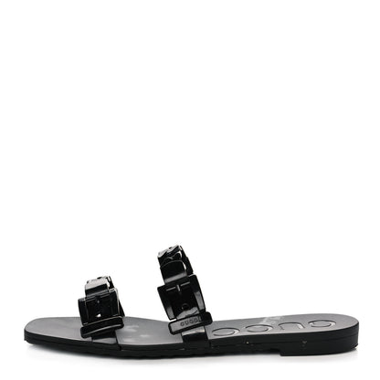 Gucci Rubber Womens Slide Sandals 38 Black 1 of 9