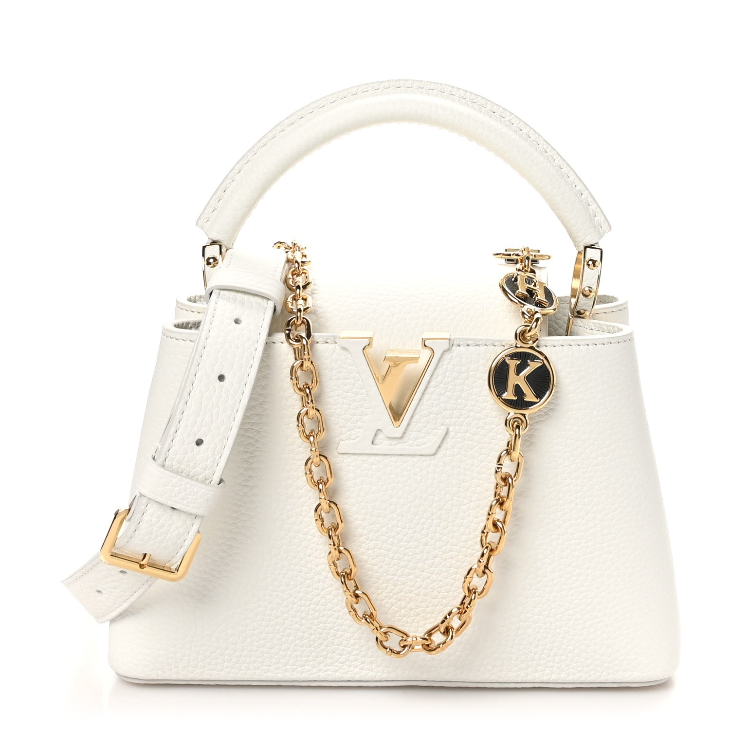 Louis Vuitton Taurillon Small Chain My Capucines Snow 1 of 10
