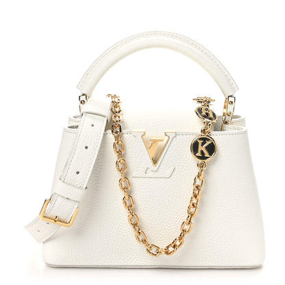 Louis Vuitton Taurillon Small Chain My Capucines Snow 1 of 10