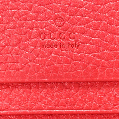 Gucci Pebbled Calfskin Animalier Card Case Red 6 of 8