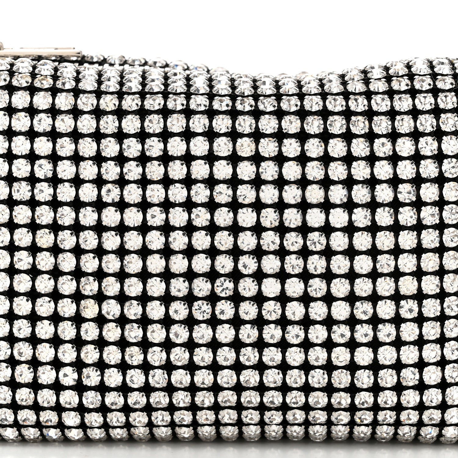 Alexander Wang Mesh Crystal Rhinestone Mini Heiress Pouch Black Silver 8 of 10