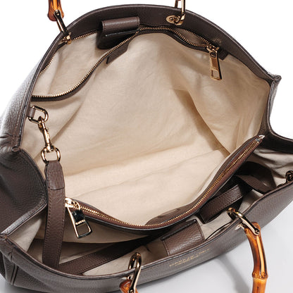 Gucci Calfskin Large Bamboo Shopper Tote Grey Field 5 of 7