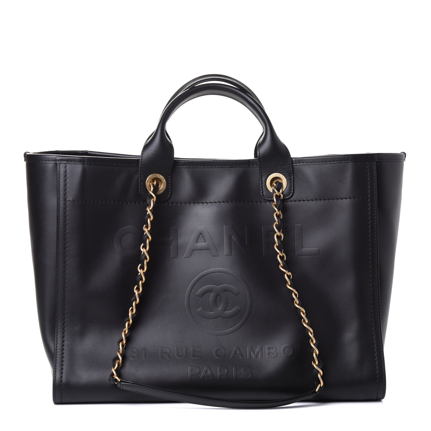 Chanel Calfskin Medium Deauville Tote Black 1 of 5