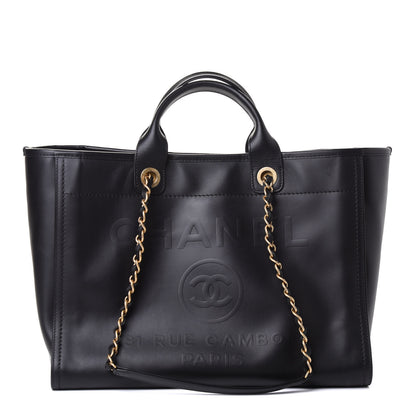 Chanel Calfskin Medium Deauville Tote Black 1 of 5