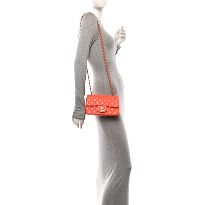 Chanel Lambskin Quilted Mini Rectangular Flap Orange 2 of 10