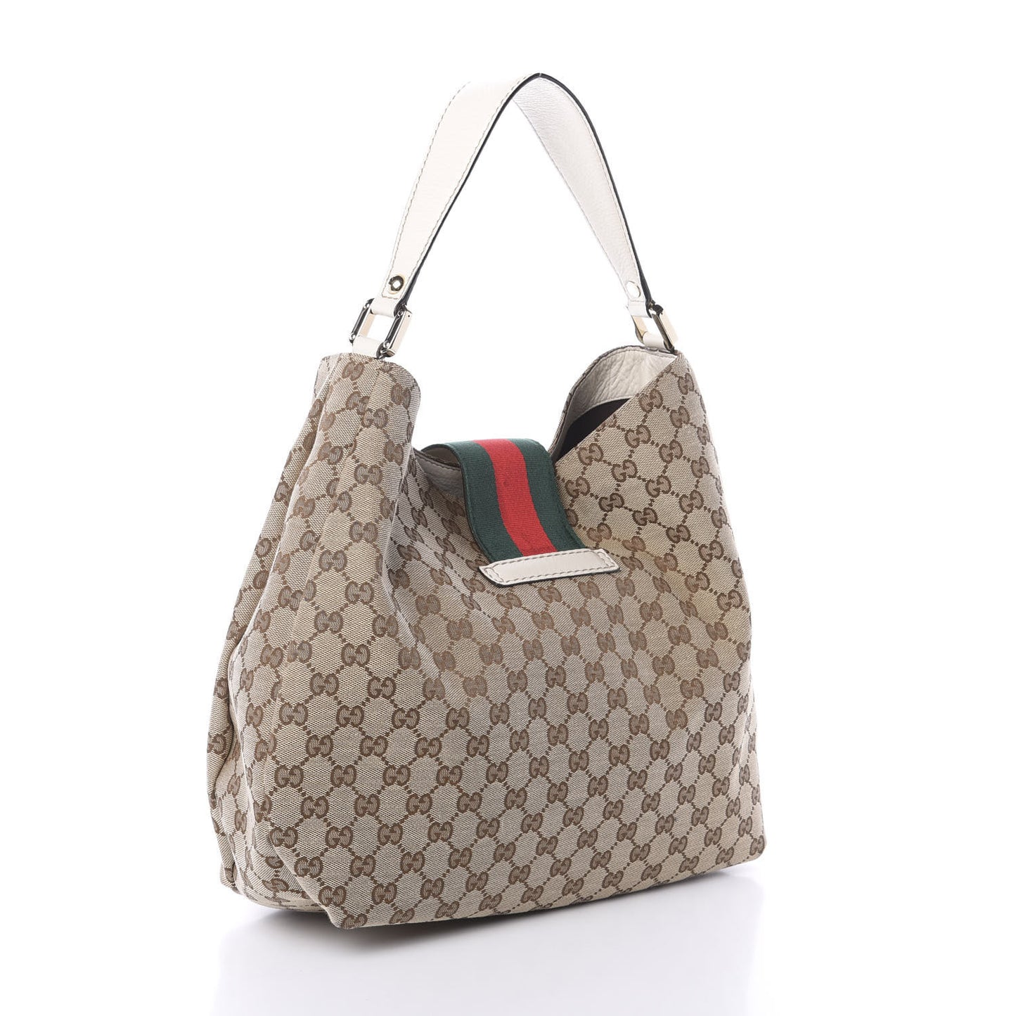 Monogram Large New Ladies Web Hobo Off White