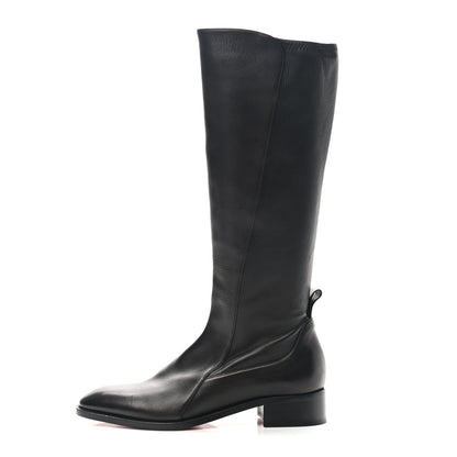 Christian Louboutin Nappa Tagastretch Flat Knee Boots 38.5 Black 1 of 8
