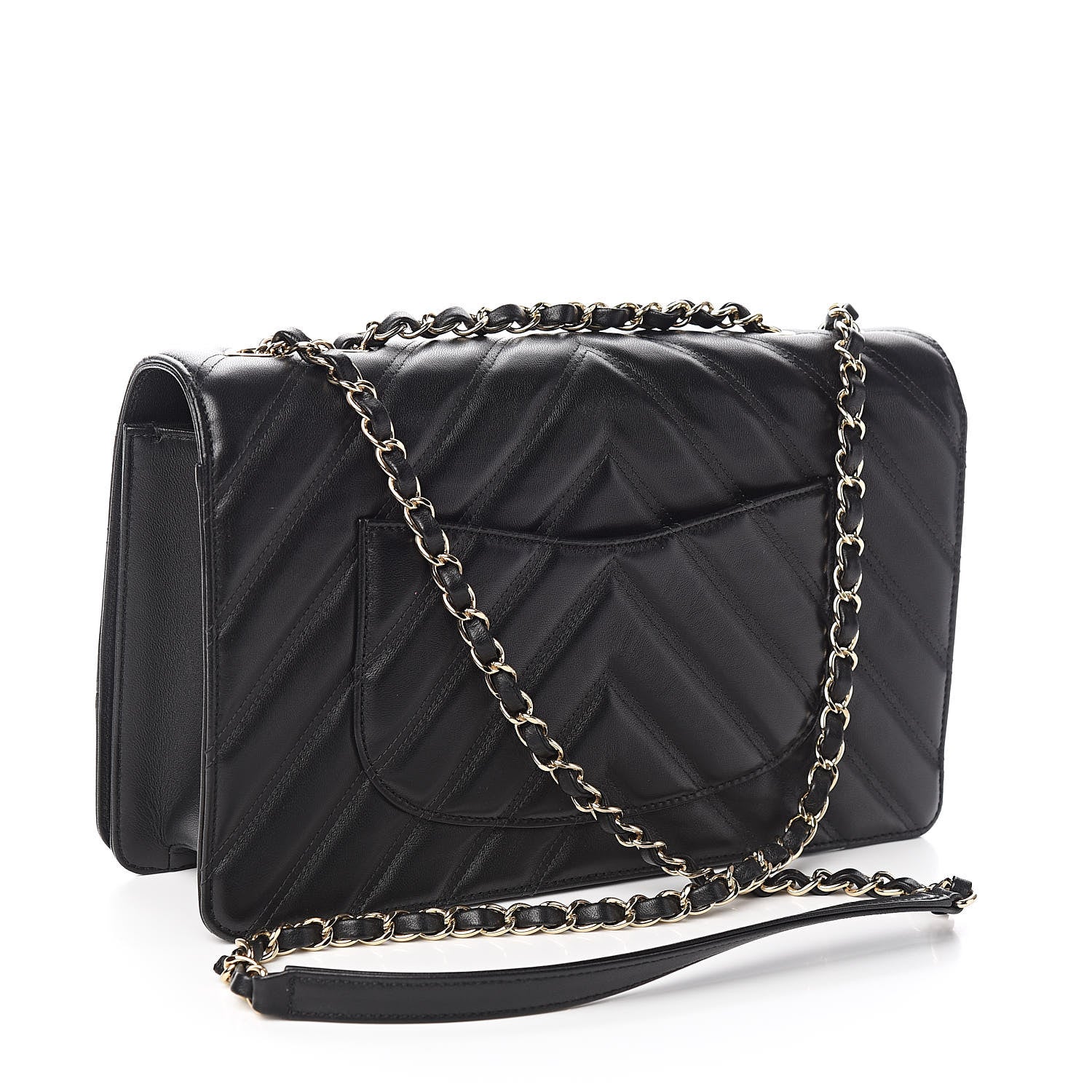 Chanel Lambskin Chevron Quilted Flap Black 3 of 11