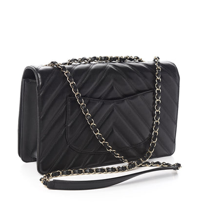 Chanel Lambskin Chevron Quilted Flap Black 3 of 11