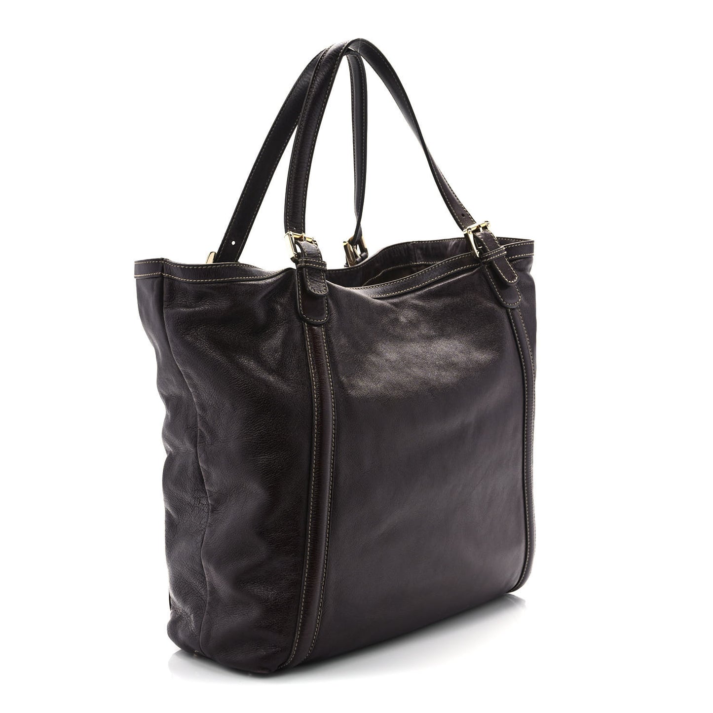 Calfskin Large Interlocking G Shoulder Bag Brown