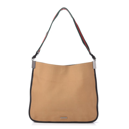 Gucci Canvas Web Shoulder Bag Beige 1 of 11