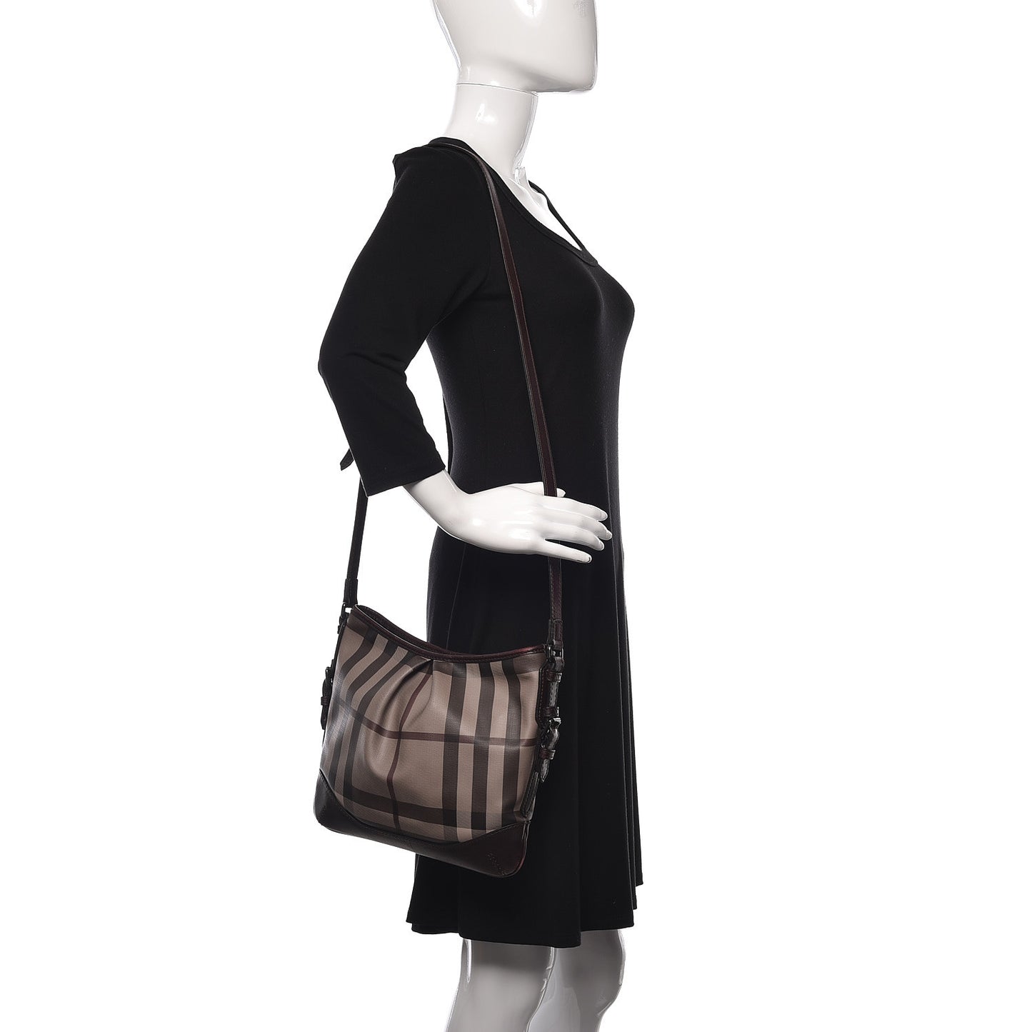 Smoked Check Hartham Shoulder Bag Chocolate