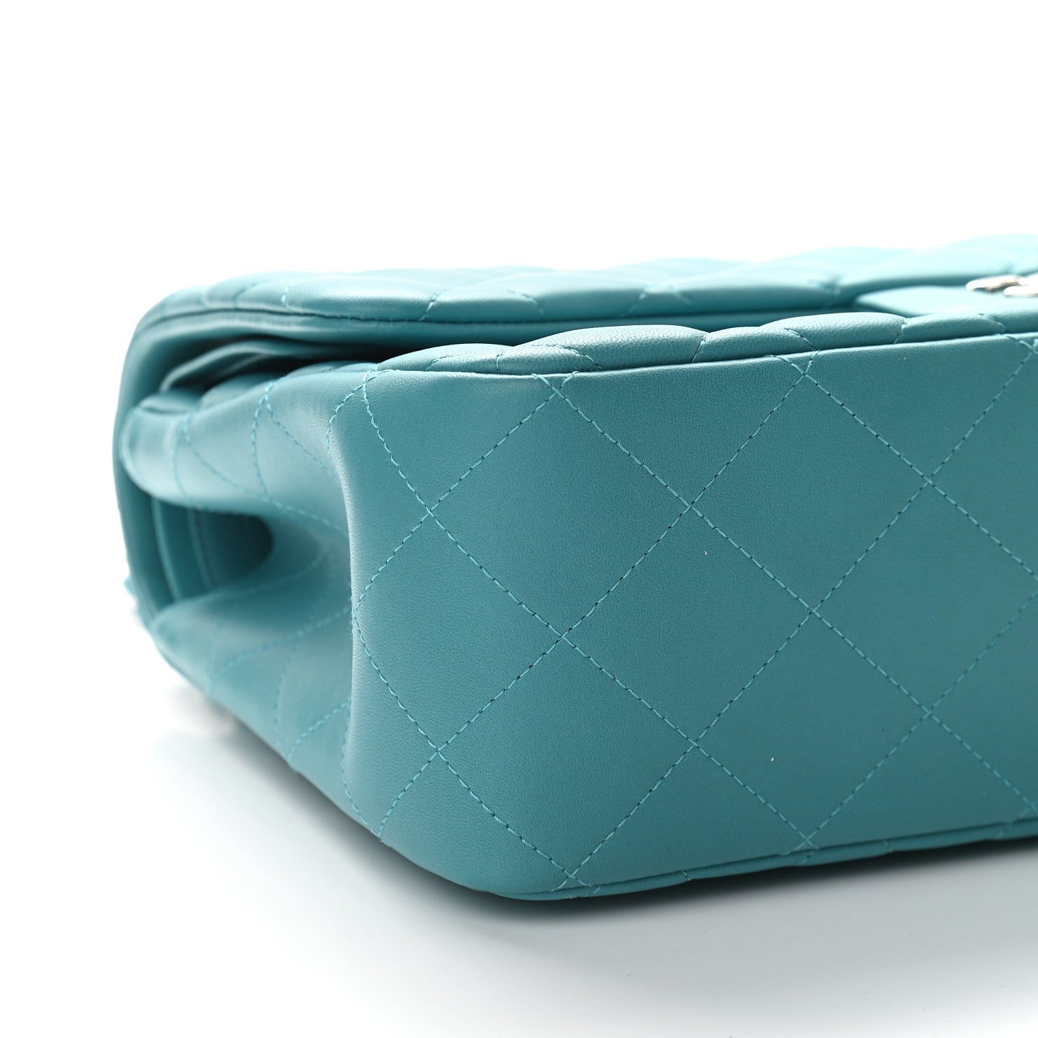 Chanel Lambskin Quilted Jumbo Double Flap Turquoise 8 of 9