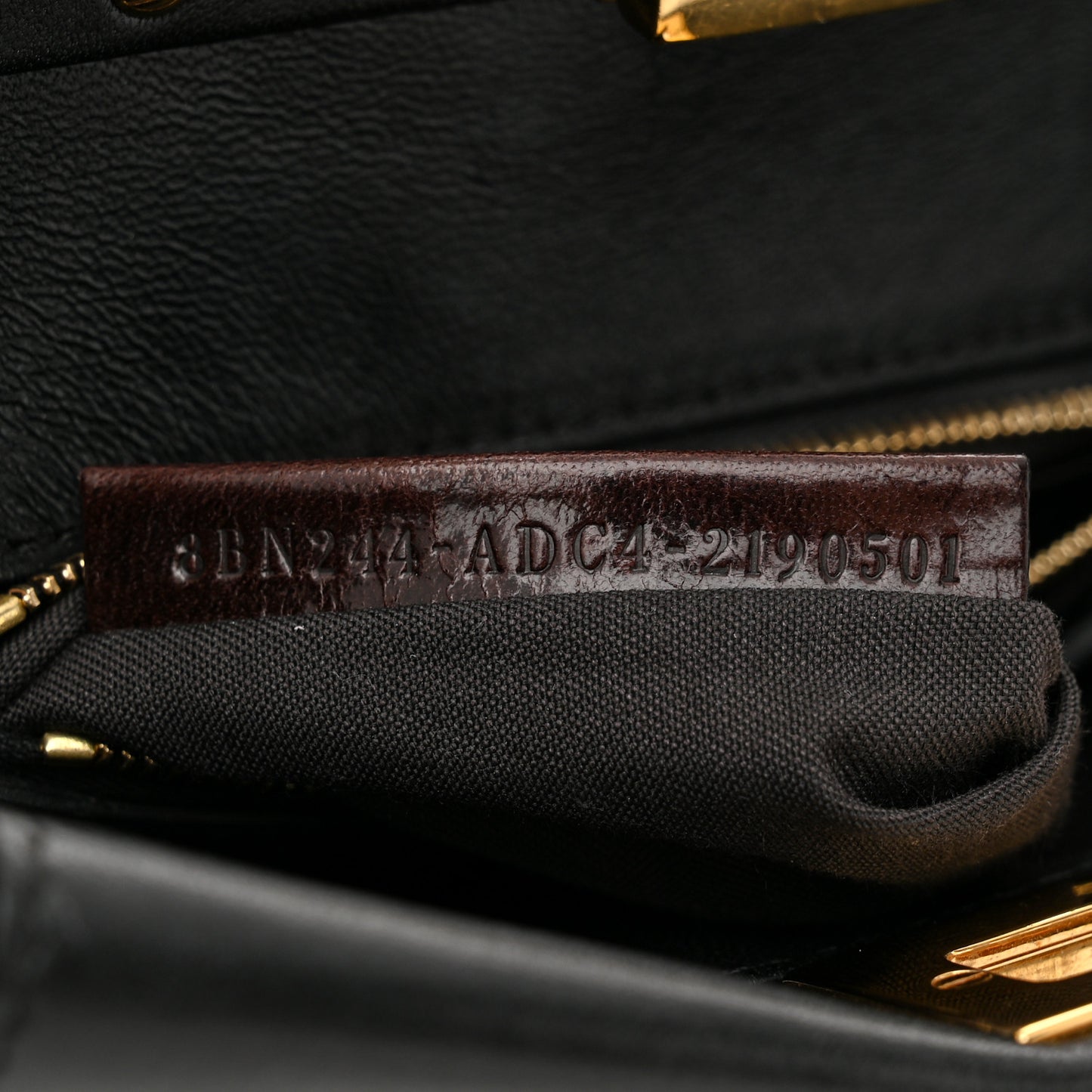 Shearling Nappa Macro FF 1974 Mini Peekaboo Iconic Satchel Tobacco Black