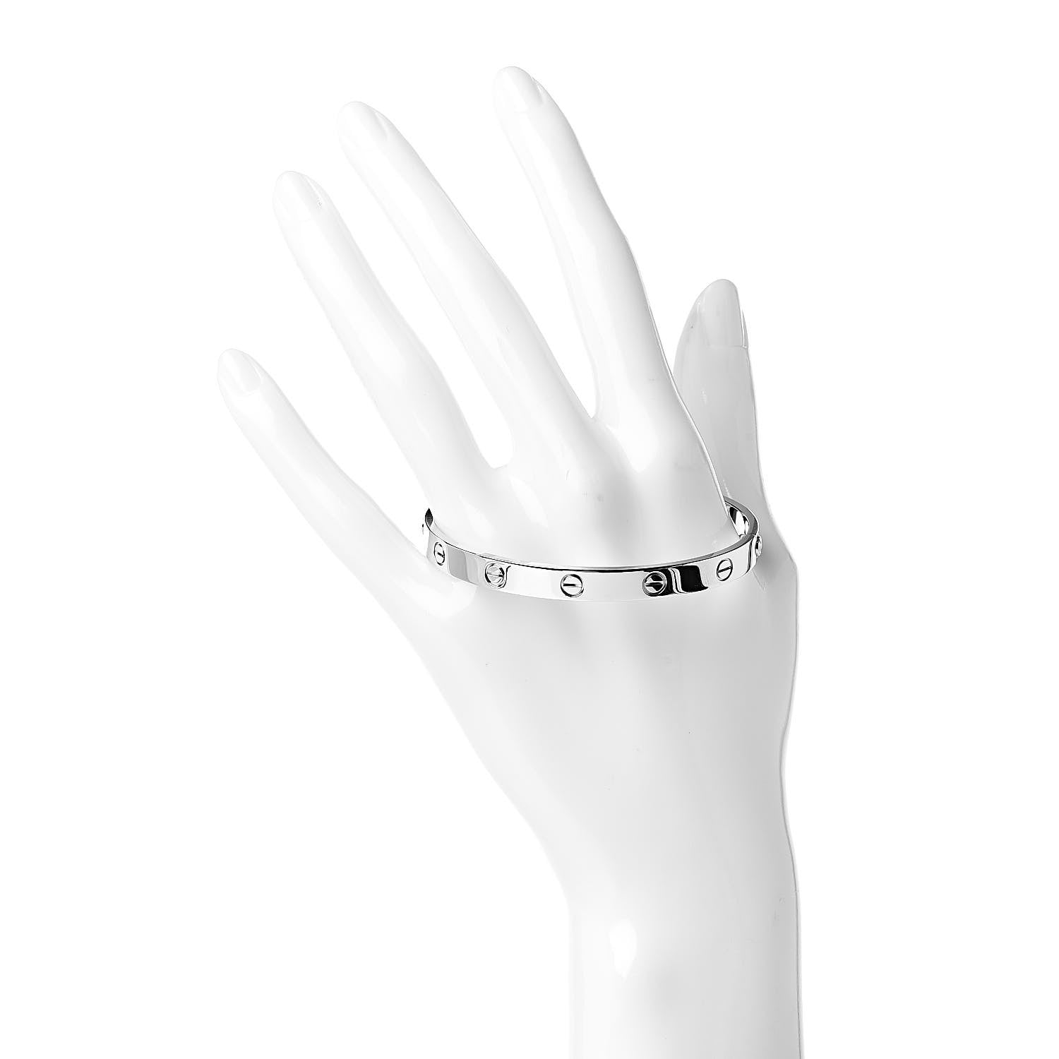 Cartier 18K White Gold LOVE Bracelet 18 2 of 4