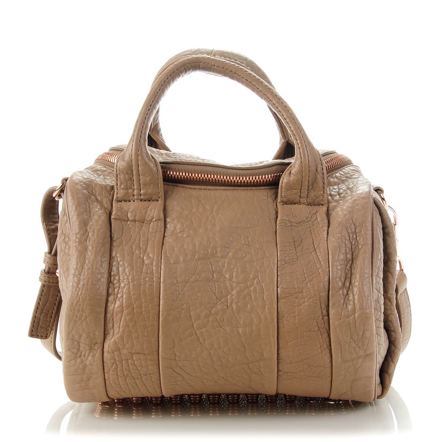 Pebbled Lambskin Rockie Latte Rose Gold Hardware