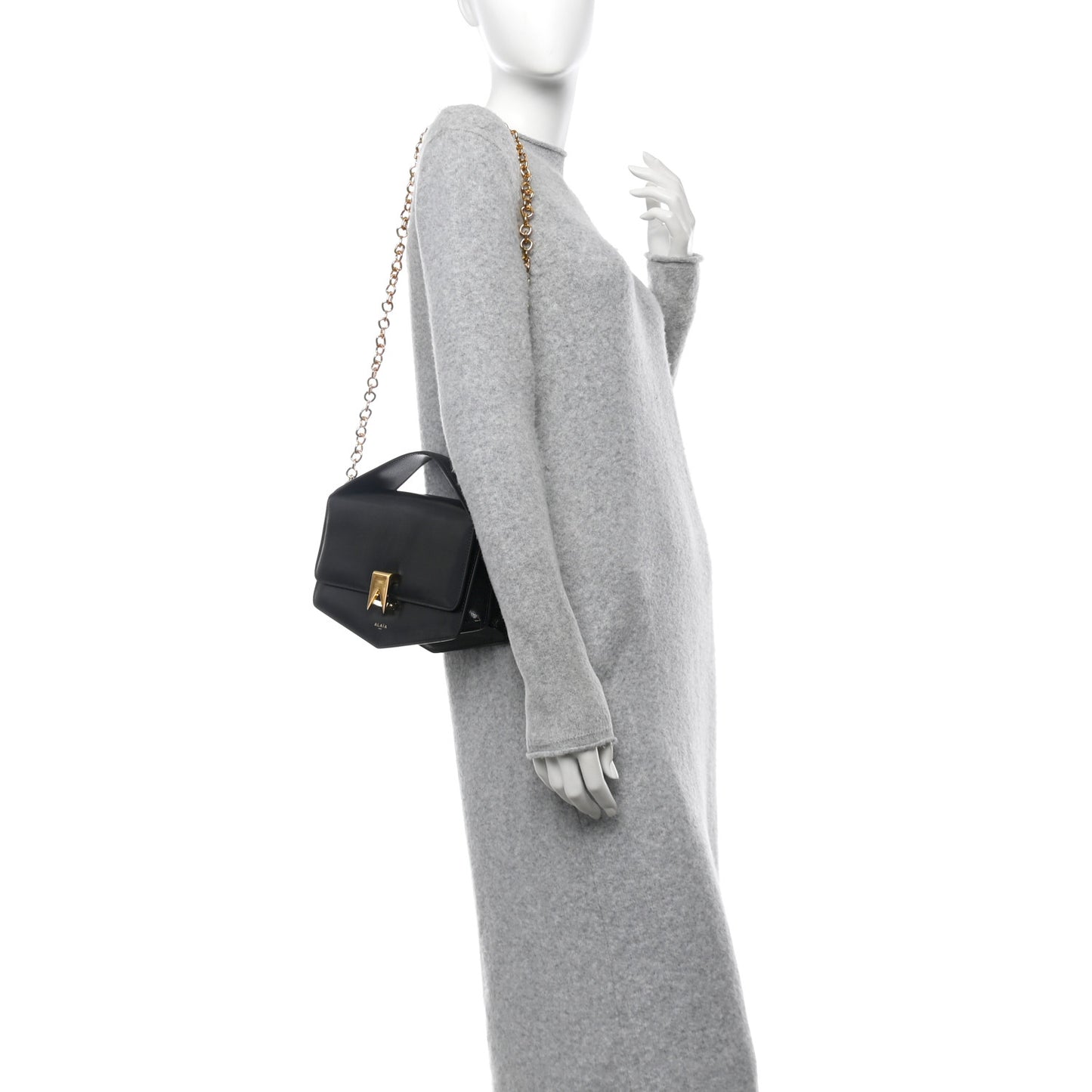 Goatskin Le Papa East West Chain Bag Black