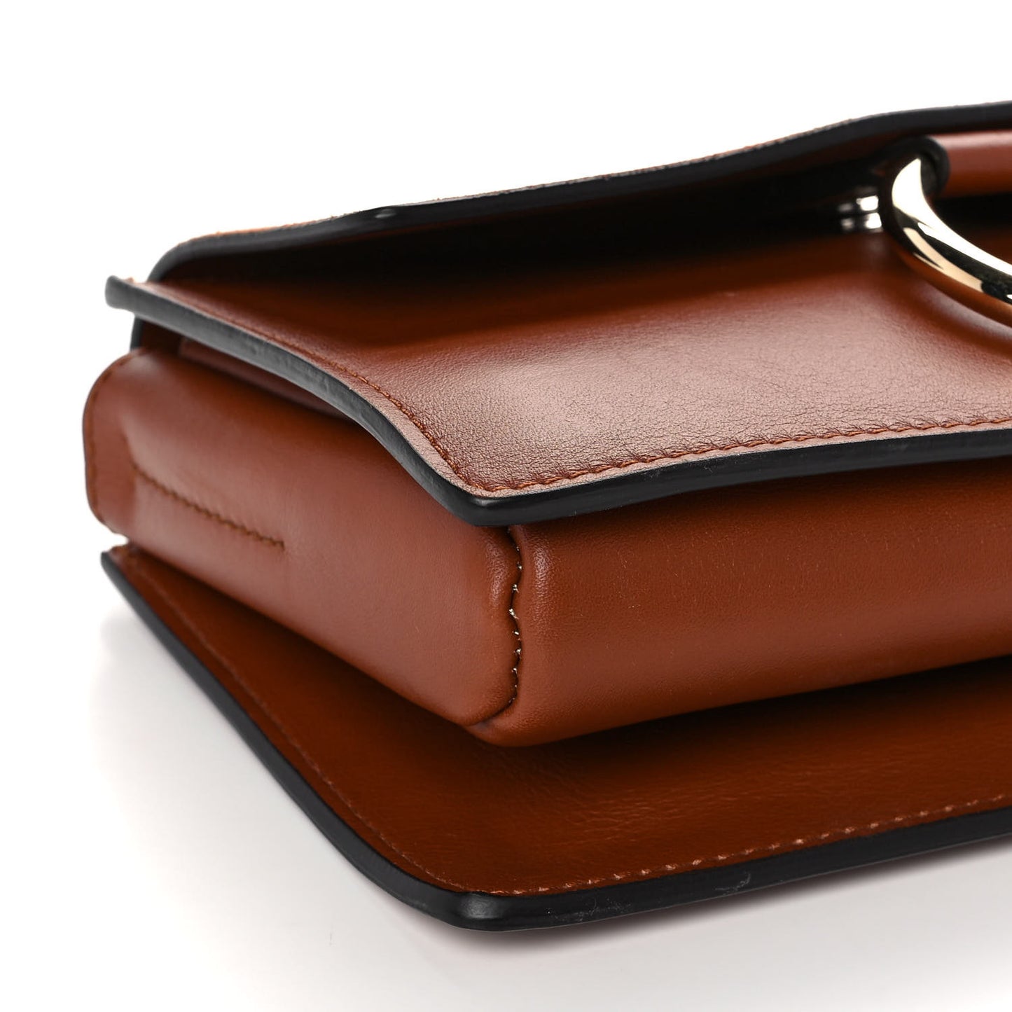Suede Calfskin Small Faye Shoulder Bag Tobacco