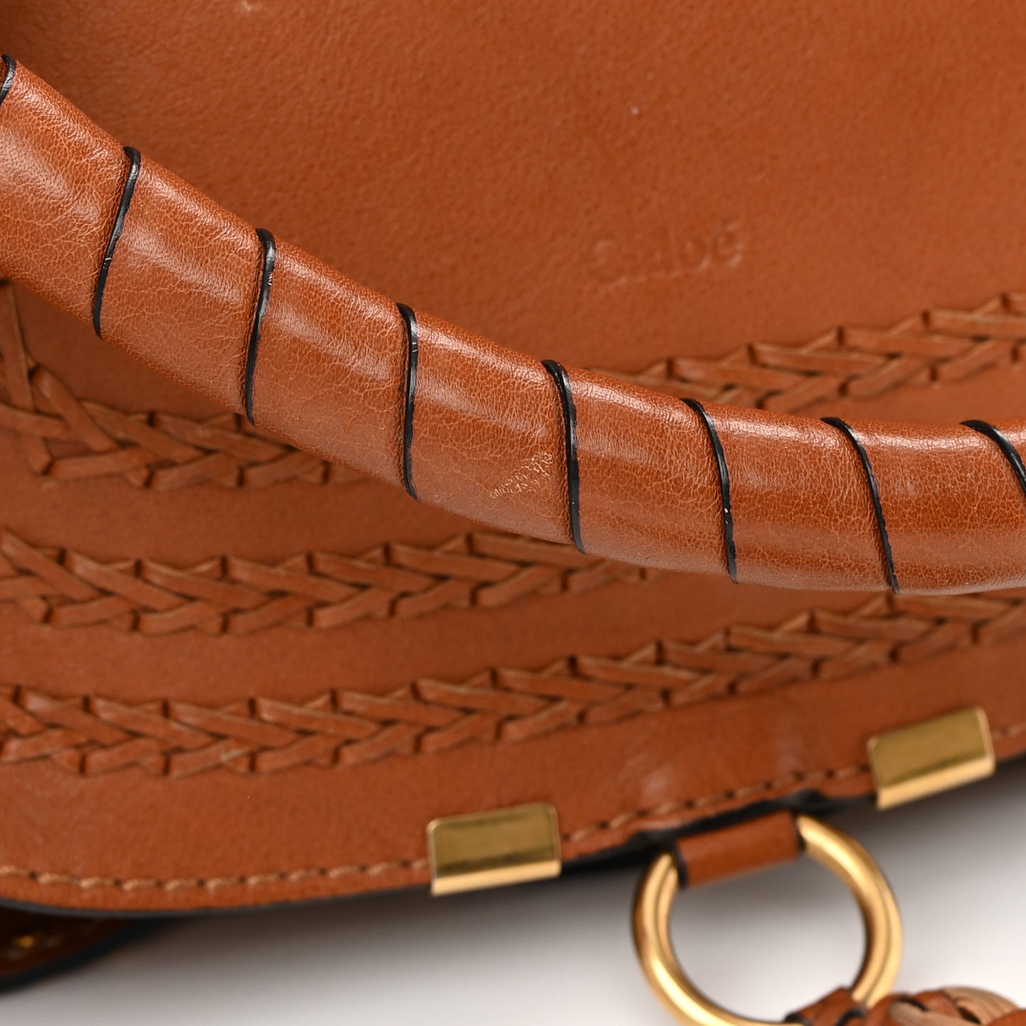 Calfskin Studded Medium Marcie Satchel Caramel