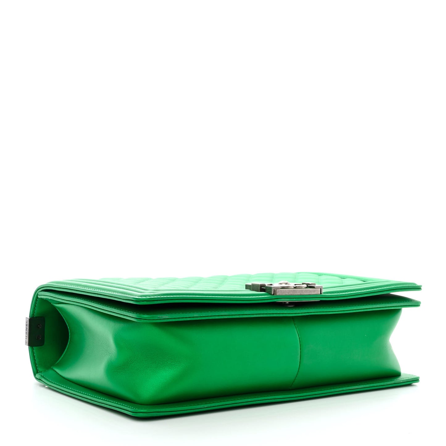 Metallic Calfskin Quilted New Medium Boy Flap Green