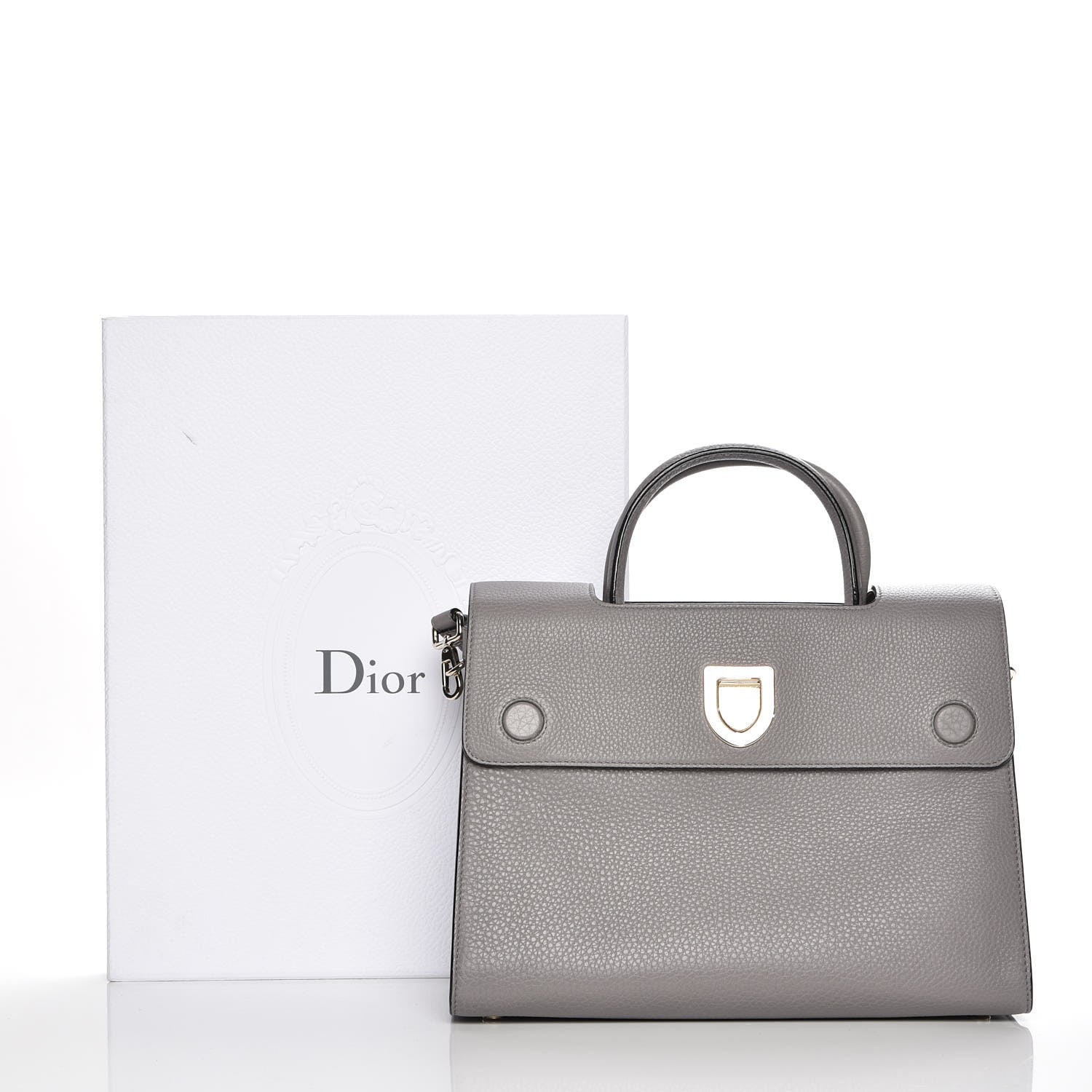 Christian Dior Bullcalf Medium Diorever Flap Meteorite Grey 9 of 9