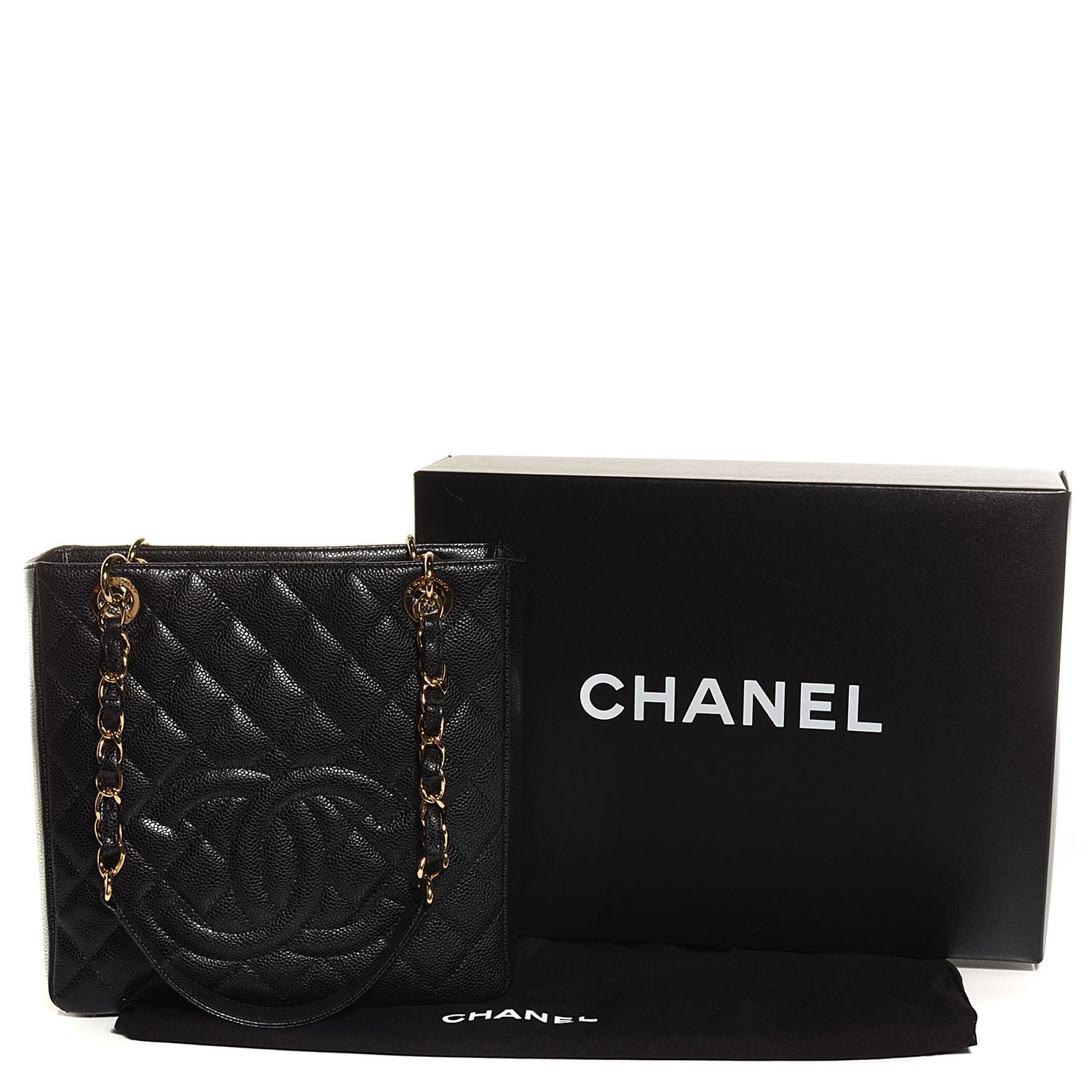 Chanel Caviar Quilted Petit Shopping Tote PST Black 4 of 8
