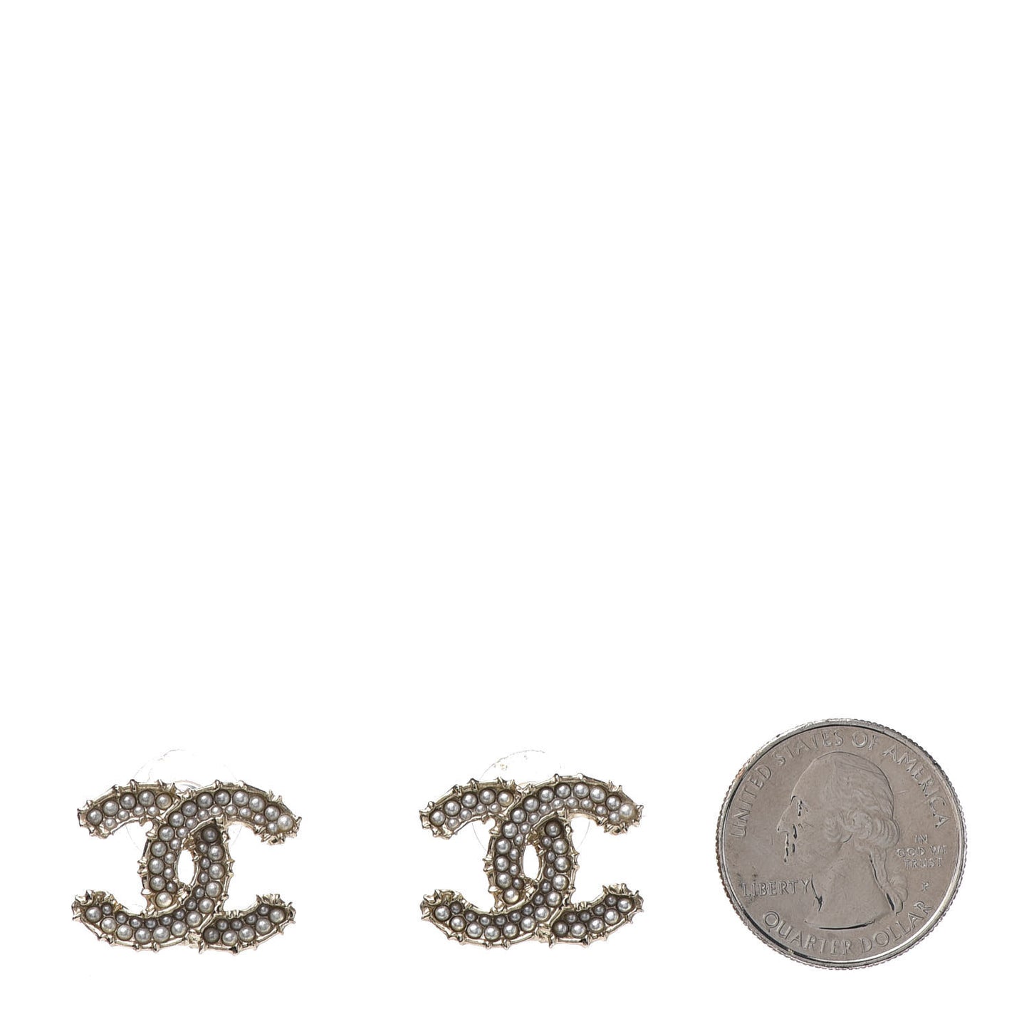 Pearl CC Camellia Express Stud Earrings Gold