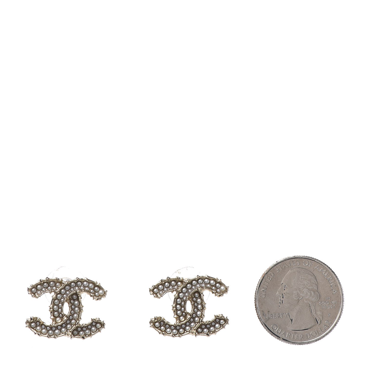 Chanel Pearl CC Camellia Express Stud Earrings Gold 2 of 6